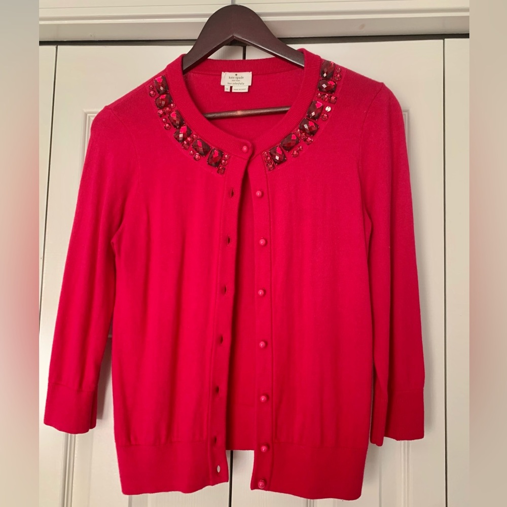 EUC Kate Spade Jeweled Cardigan Size Small